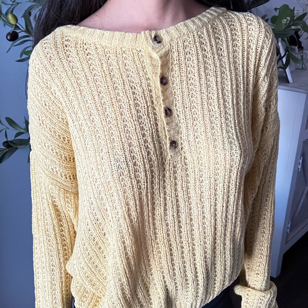Hem and Threads Mustard Knit Cardigan Sweater